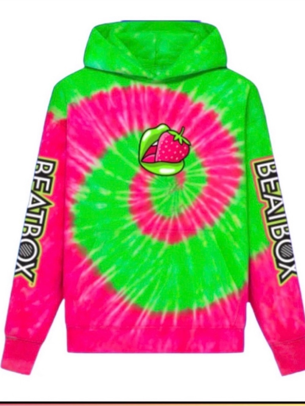 Beatbox Neon Pink & Green Tie-Dye Hoodie Sweater